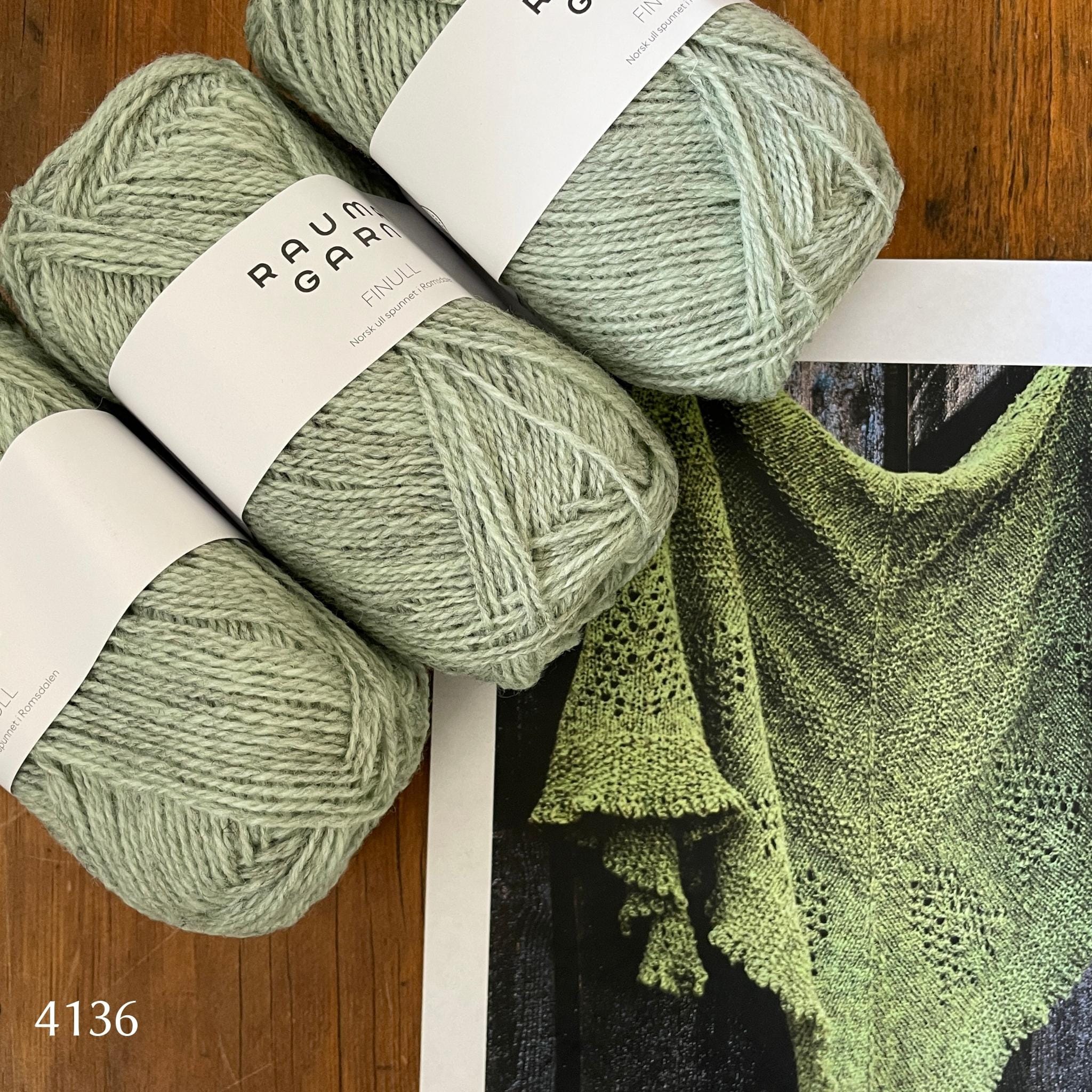 Forest Path Hap Yarn Set in Rauma Finullgarn by Patricia Anne