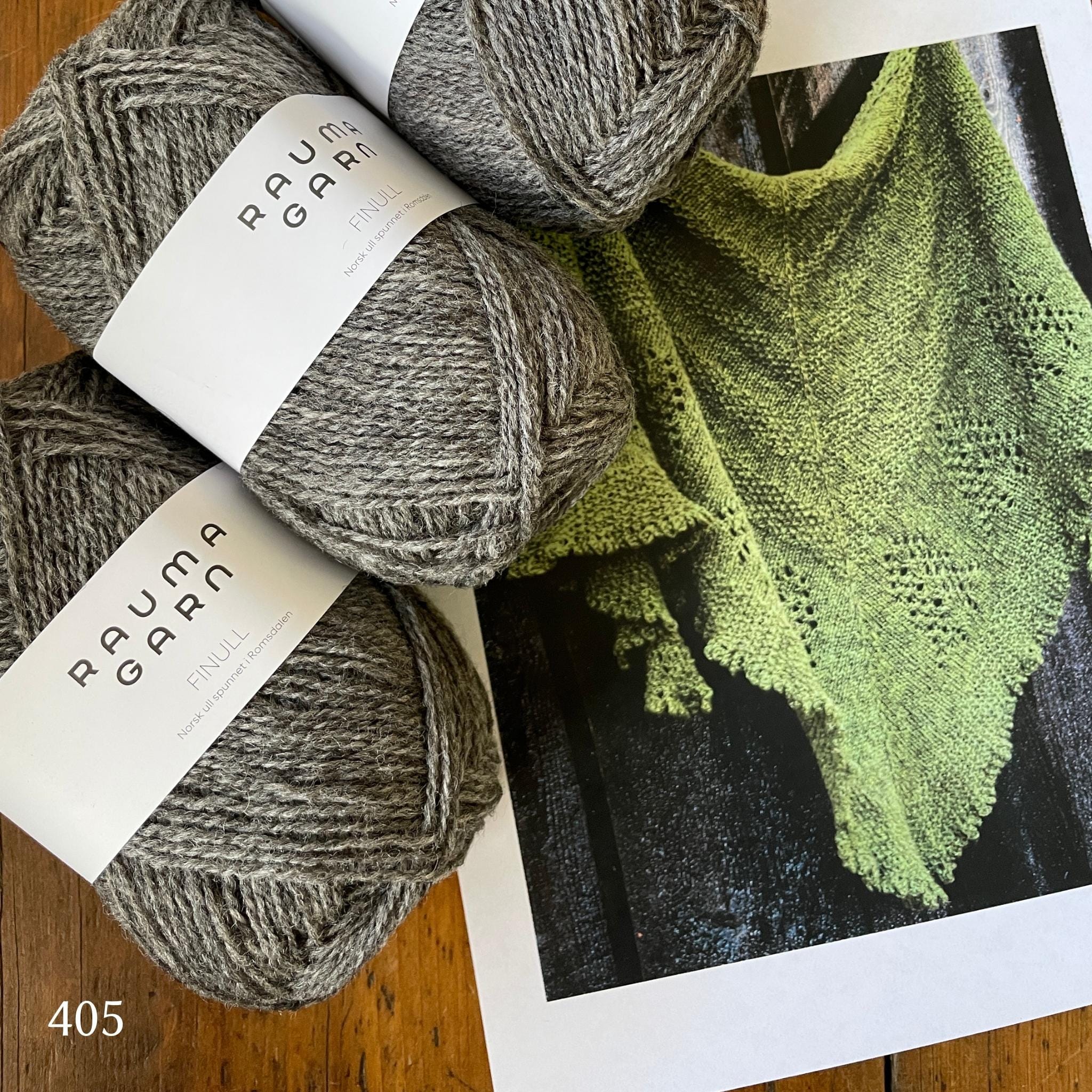 Forest Path Hap Yarn Set in Rauma Finullgarn by Patricia Anne