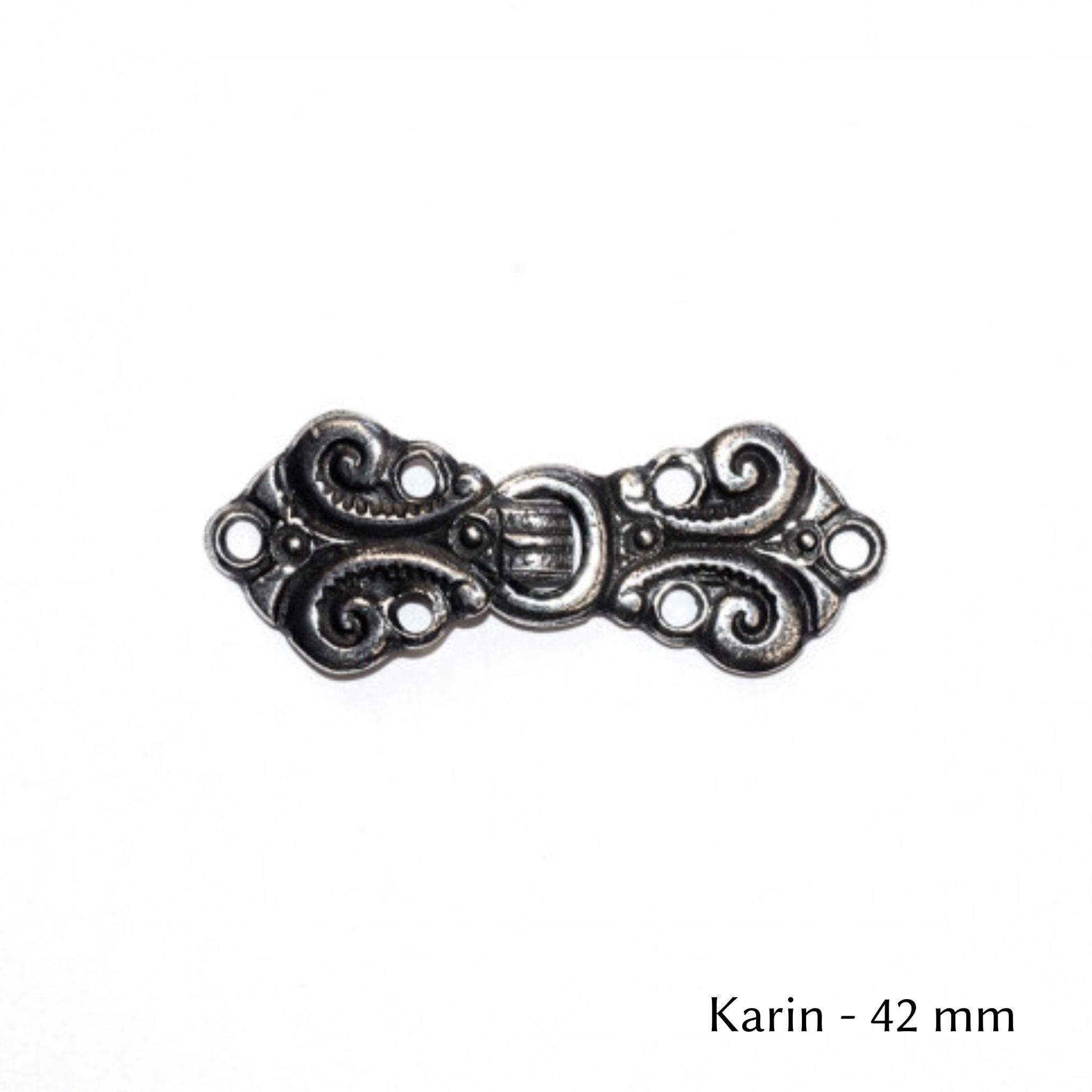 Sweater Clips or Cloak Clasps: Pewter or Silver Locking Clip Filigree  Pattern 