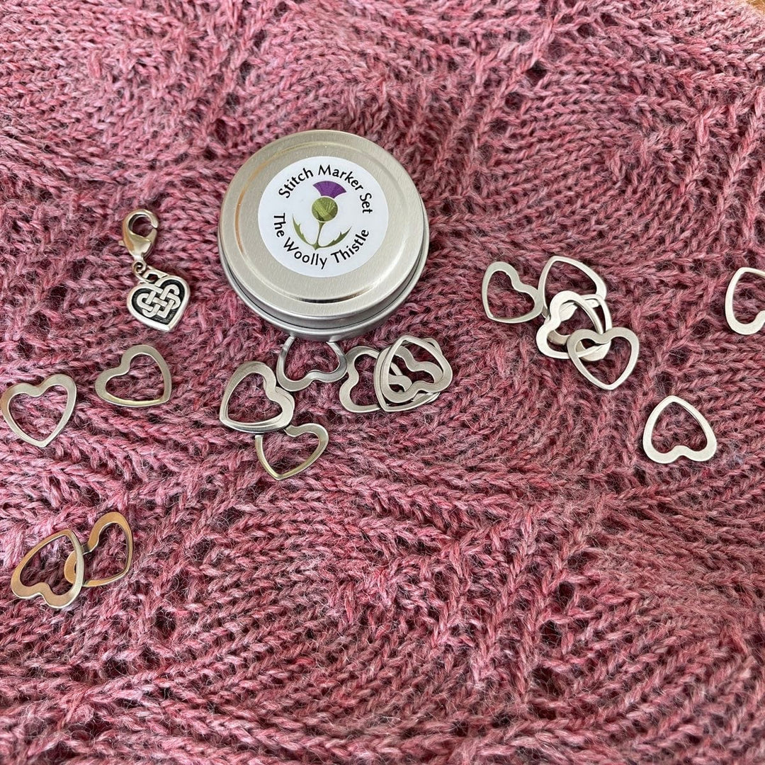 The Woolly Thistle Celtic Heart Stitch Marker Set