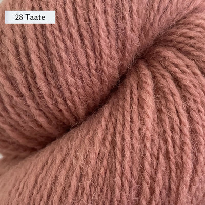 Tukuwool DK Yarn, 100% Finnish Wool shown in colorway 28 Taate which is a muted pink color. 