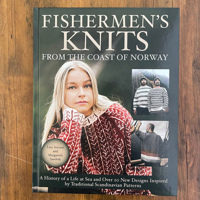Fishermen's Knits from the Coast of Norway cover showing models wearing handknit sweaters.