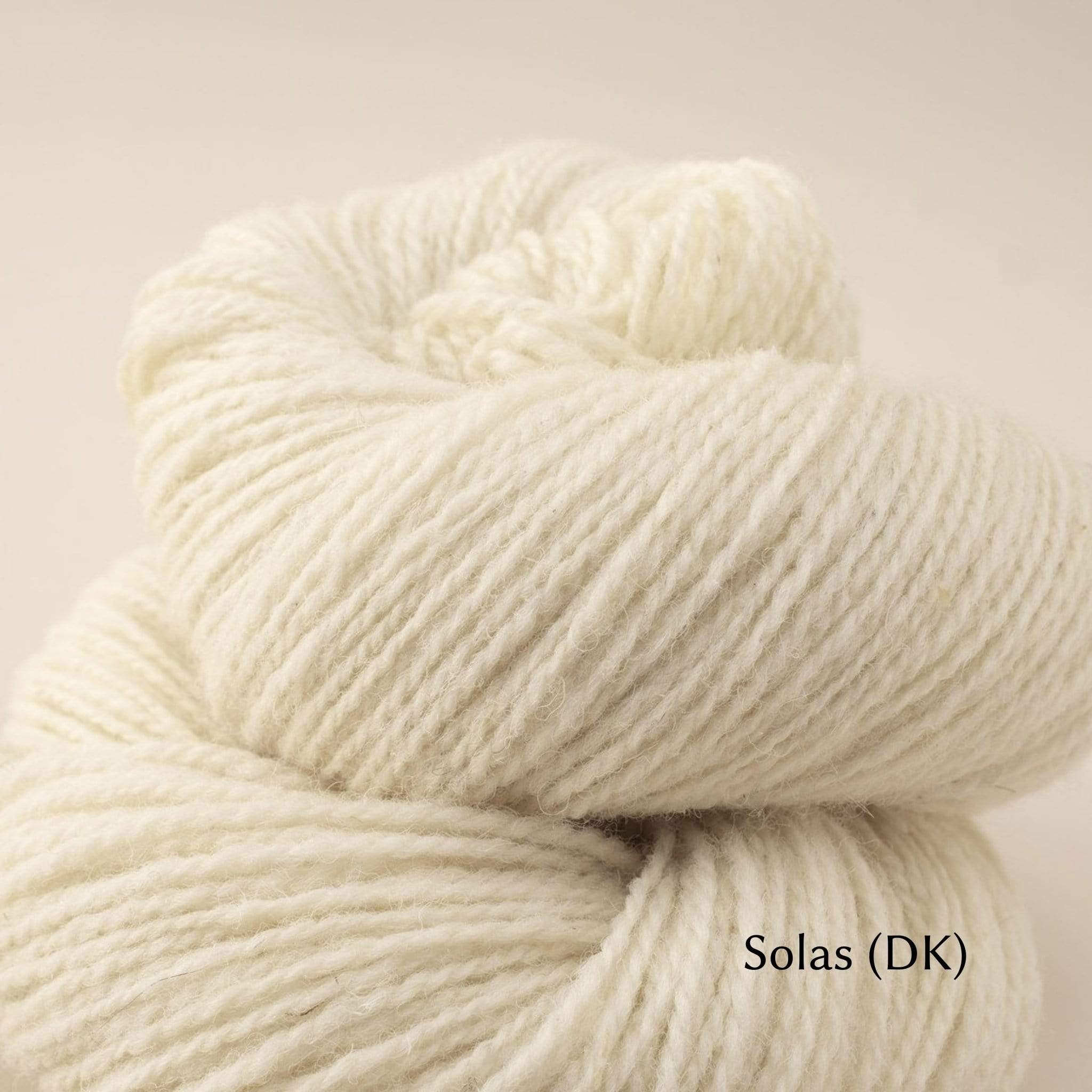 The Woolly Thistle Uist Wool DK yarn in Solas (cream)