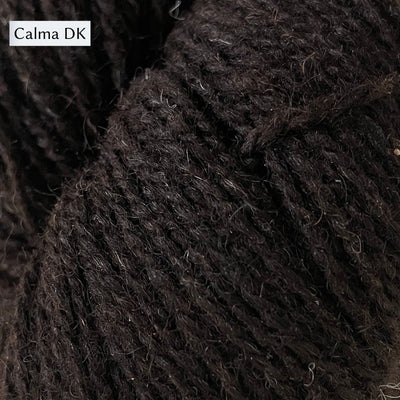 UIST Wool DK weight shown in Calma color which is a natural rich brown.