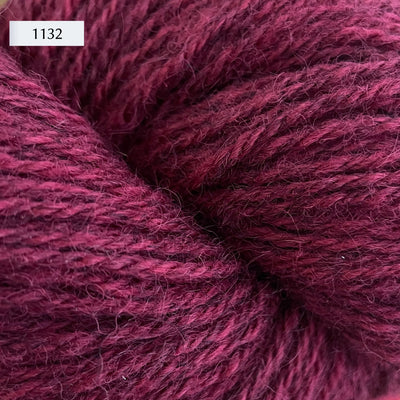 Ullcentrum 3ply, a worsted weight wool yarn, in color 1132, a heathered raspberry pink