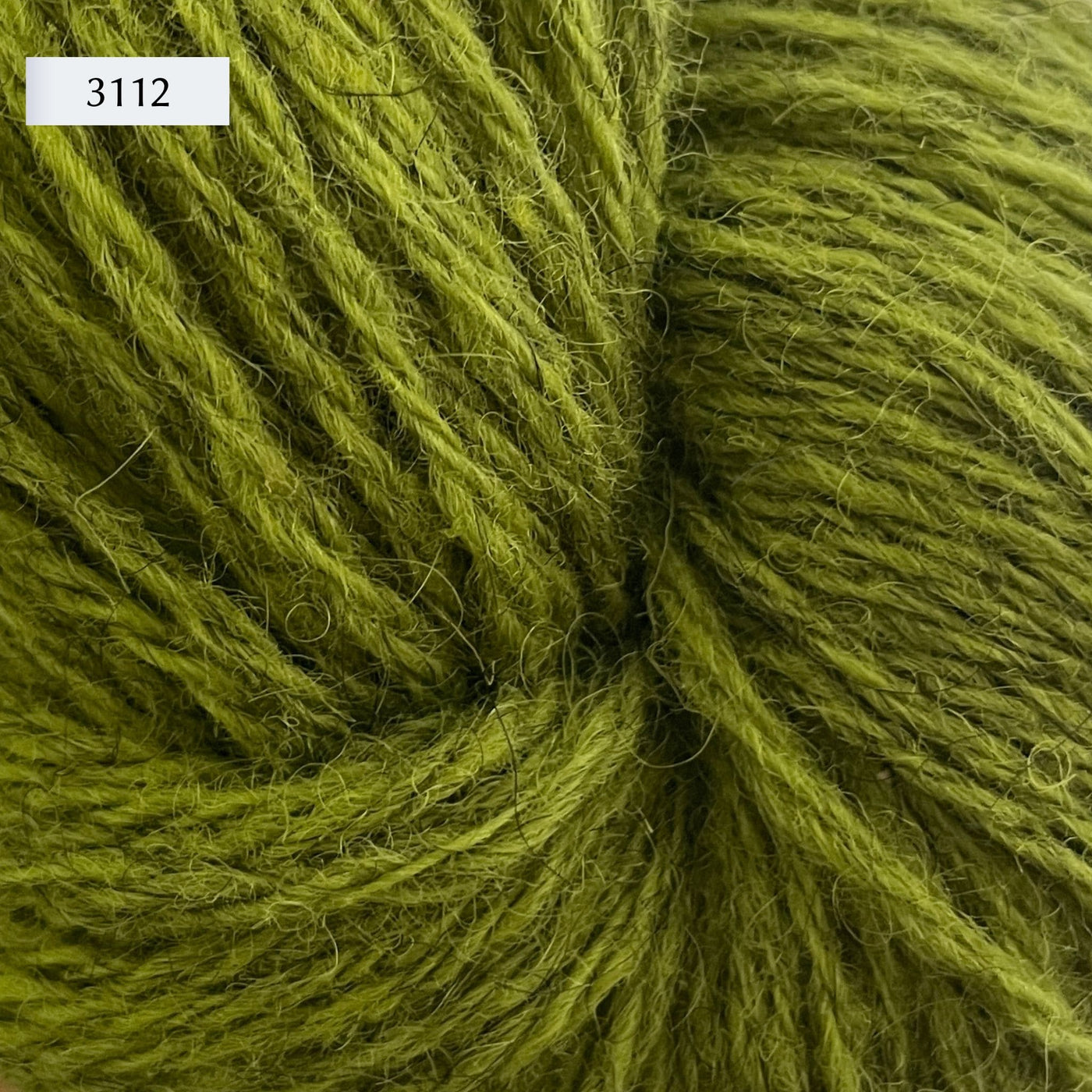 Ullcentrum 3ply, a worsted weight wool yarn, in color 3112, a bright grass green