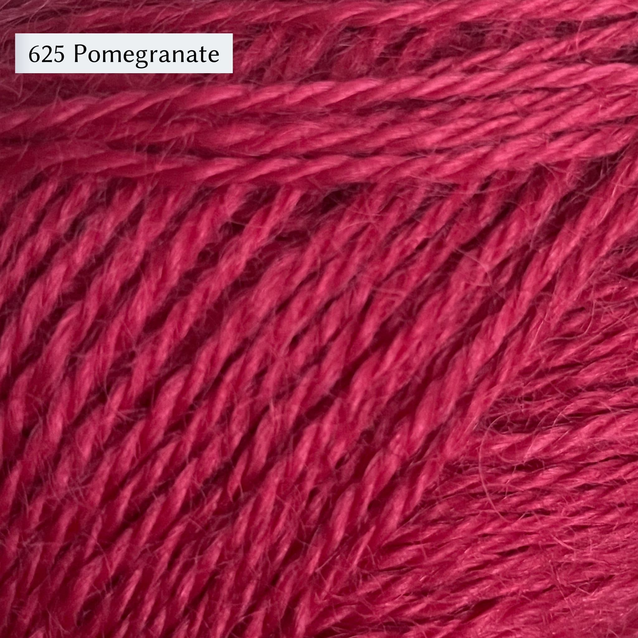 Wensleydale Longwool Sheep Shop 4ply yarn, a fingering weight yarn, in color 625 Pomegranate, a warm raspberry red