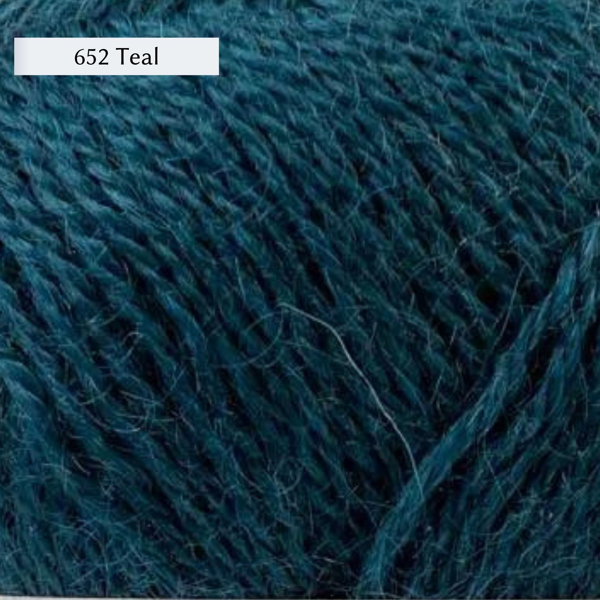Wensleydale Longwool Sheep Shop 4ply yarn, a fingering weight yarn, in color 652 Teal, a saturated mallard teal blue-green