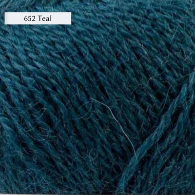 Wensleydale Longwool Sheep Shop 4ply yarn, a fingering weight yarn, in color 652 Teal, a saturated mallard teal blue-green