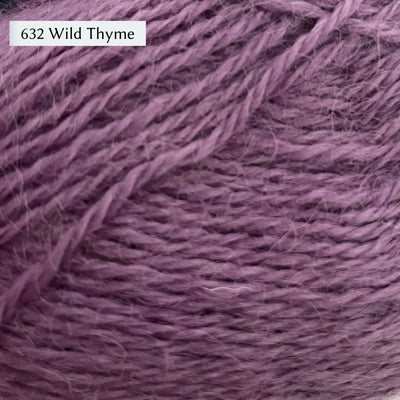 Wensleydale Longwool Sheep Shop 4ply yarn, a fingering weight yarn, in 632 Wild Thyme, a warm light purple
