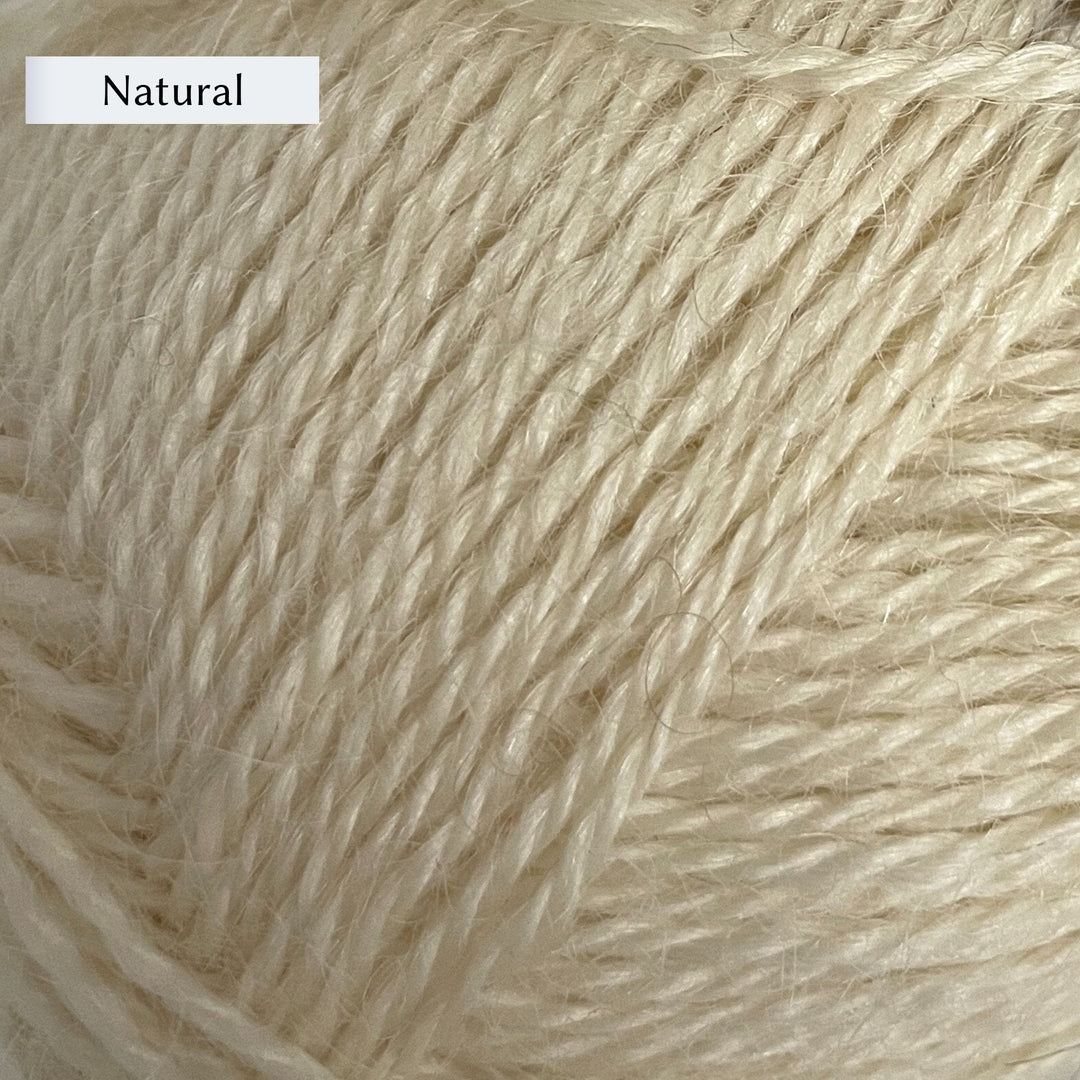 Wensleydale Longwool Sheep Shop 4ply yarn, a fingering weight yarn, in color Natural, a natural cream