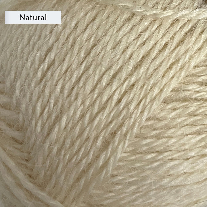 Wensleydale Longwool Sheep Shop 4ply yarn, a fingering weight yarn, in color Natural, a natural cream
