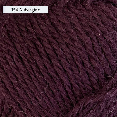 Wensleydale Longwool Aran, an aran weight yarn made from Wensleydale sheep, in color 154 Aubergine, a purple-burgundy