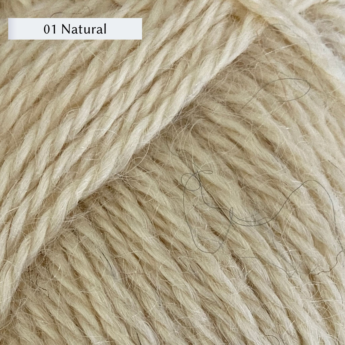 Wensleydale Longwool Aran, an aran weight yarn made from Wensleydale sheep, in color 01 Natural, a natural cream