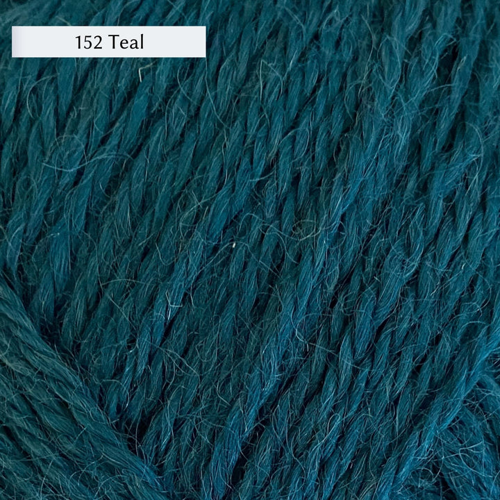 Wensleydale Longwool Aran, an aran weight yarn made from Wensleydale sheep, in color 152 Teal, a deep petrol teal