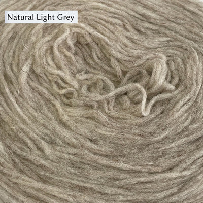 Manchelopis, a unspun yarn, in color Natural Light Grey, a very light warm grey