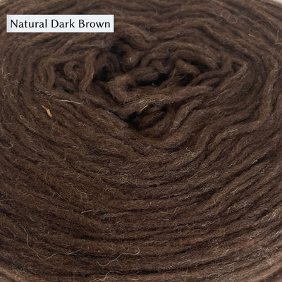 Manchelopis, a unspun yarn, in color Natural Dark Brown, a warm chocolate brown