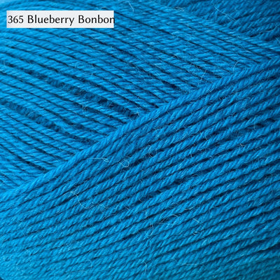 West Yorkshire Spinners Signature 4ply yarn, 100-gram ball, fingering weight, in color 365 Blueberry Bonbon, a cerulean blue
