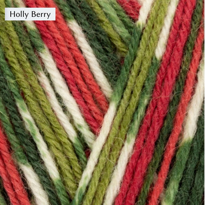 A close-up picture of West Yorkshire Spinners Signature 4ply yarn, fingering weight, in color Holly Berry
