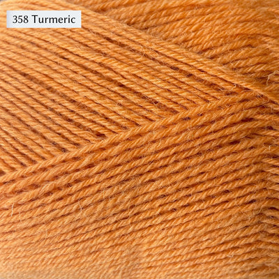 West Yorkshire Spinners Signature 4ply yarn, 100-gram ball, fingering weight, in color 358 Turmeric, a light creamy orange